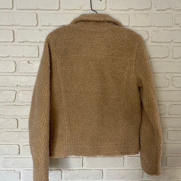Hollister Teddy Bear Sherpa Jacket Small NWOT Tan Beige - Picture 5 of 5